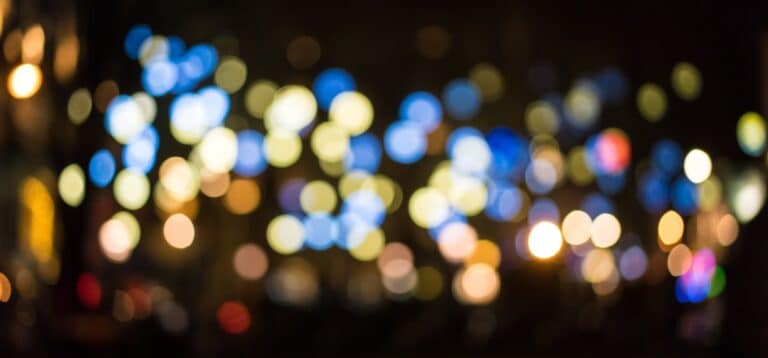 City night light blur bokeh, defocused background.