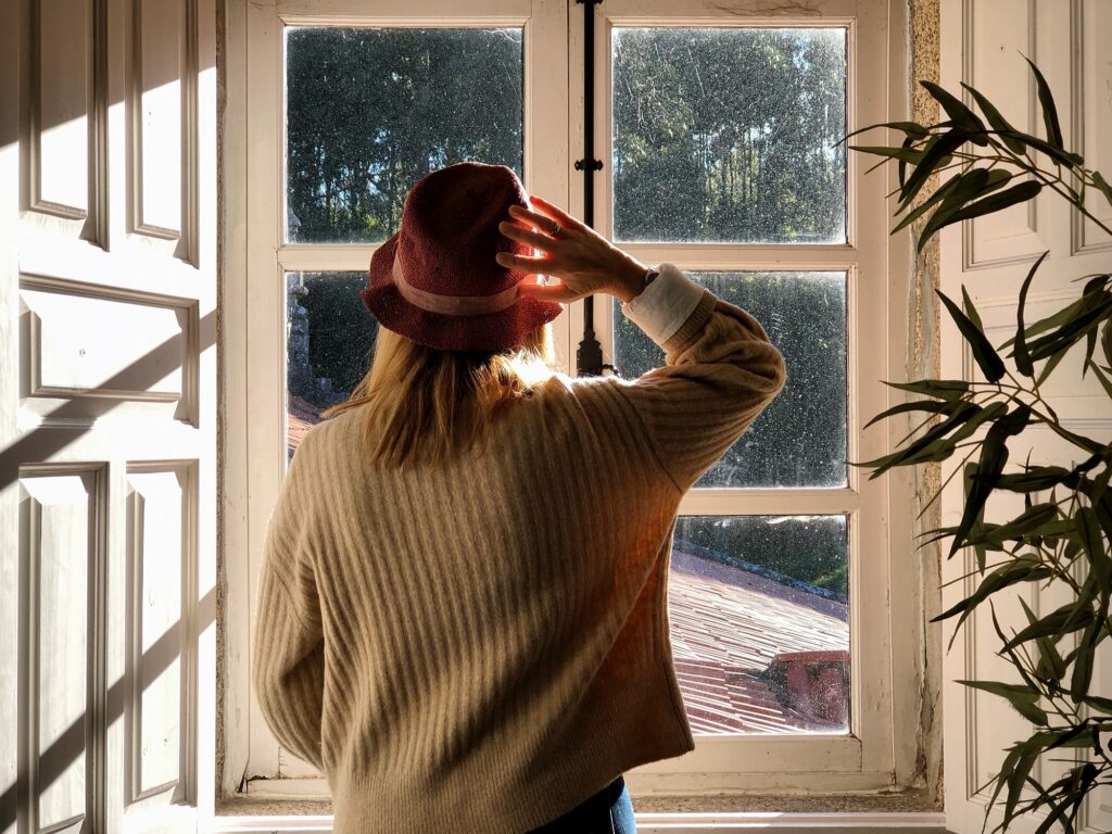 Looking through the window on a sunny day